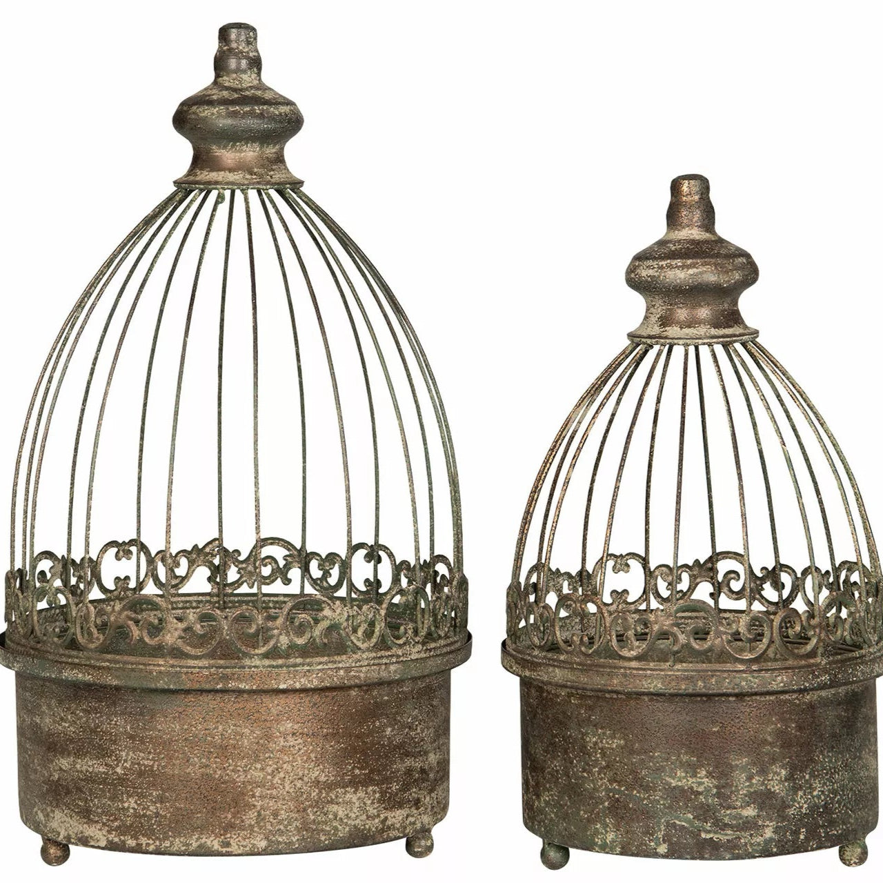 Planteringsbur Metall Grön 2 pack
