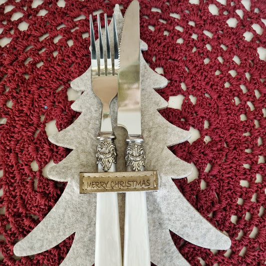 Bestickhållare Gran / Sand 4stk