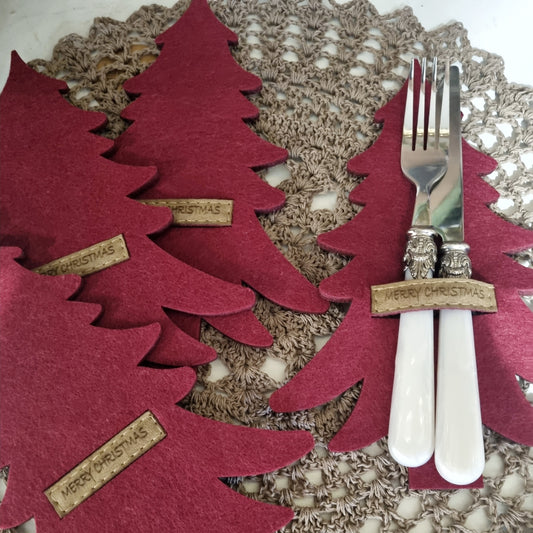 Bestickhållare Gran / Röd 4 stk