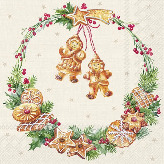 Cookie wreath Cream Lunch 33x33 cm