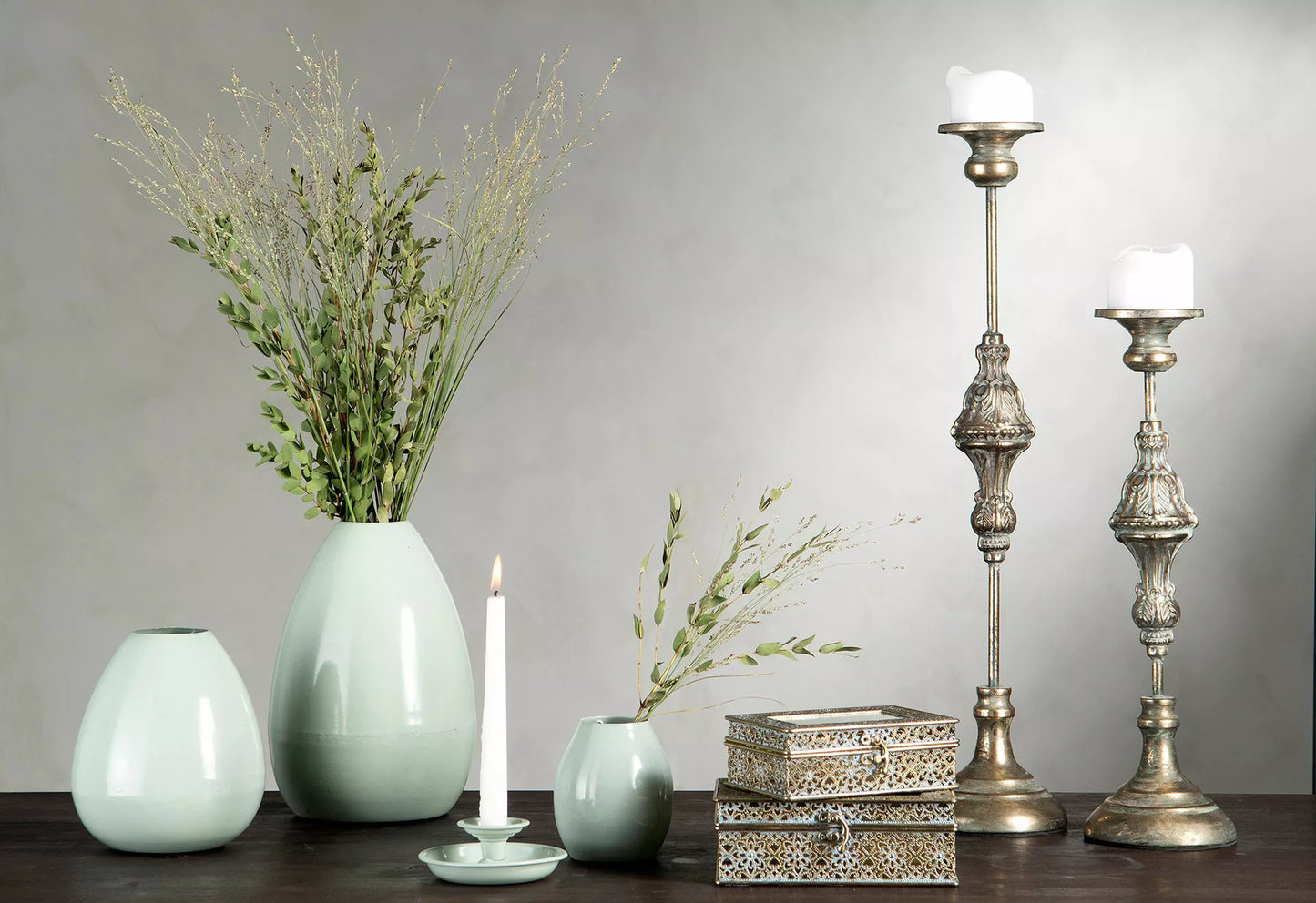 Box Spegel Metall Brun - 2 pack med två olika storlekar