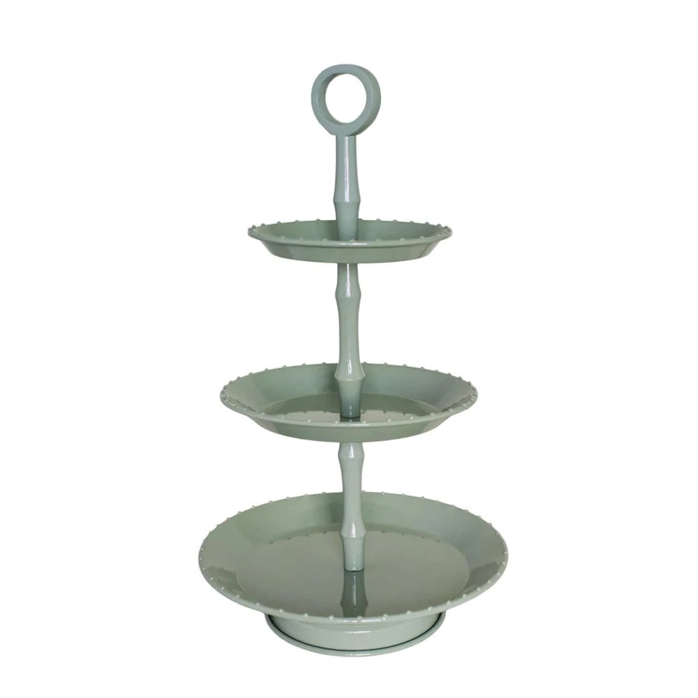 Trevåningsfat Grön / Beige