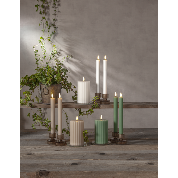 Batteriljus - LED Antikljus 2 pack Flamme Stripe 25 CM