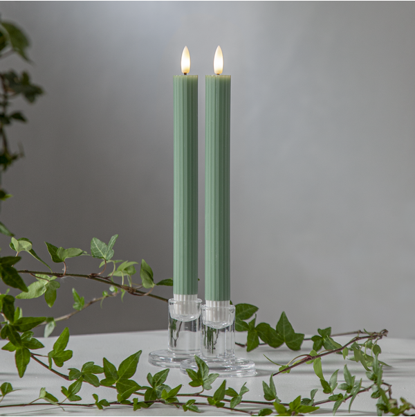 Batteriljus - LED Antikljus 2 pack Flamme Stripe 25 CM