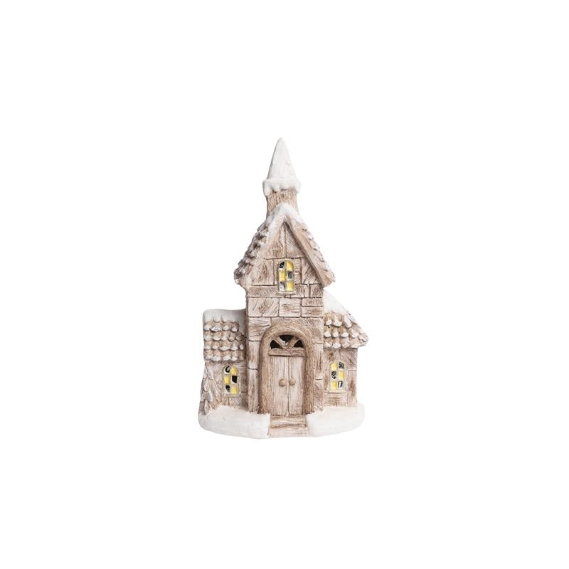 Julhus med belysning - Kyrka