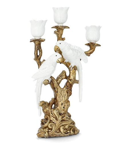 Ljusstake 3 armad Fåglar på Gren 38 cm