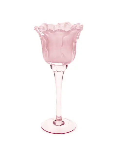 Ljuslykta på fot Blomma Rosa