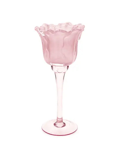 Ljuslykta på fot Blomma Rosa