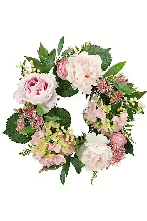 Stor Krans Pion och Hortensia 50 cm