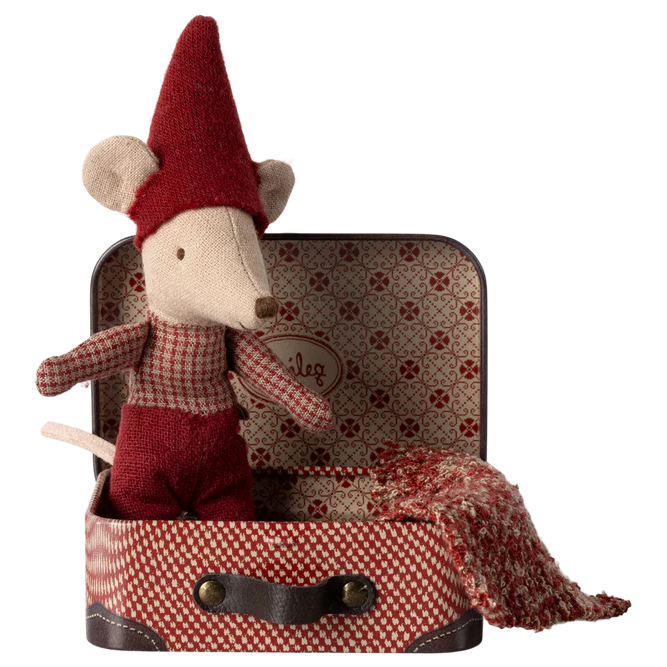 Maileg - Christmas mouse, baby in suitcase