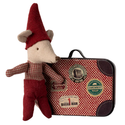 Maileg - Christmas mouse, baby in suitcase