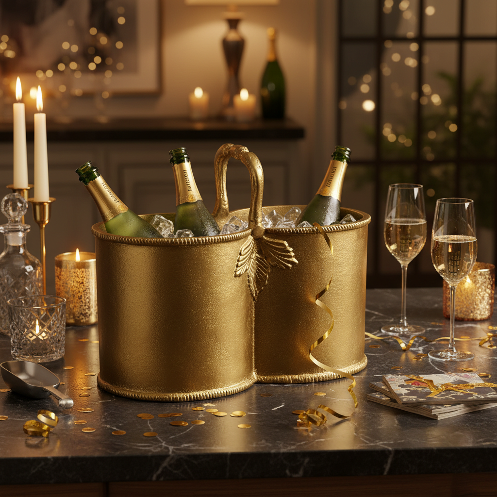 Stor Vinkylare Dubbel Antik Guld