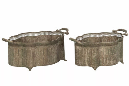 Kruka Melina Metall Grön 2 pack