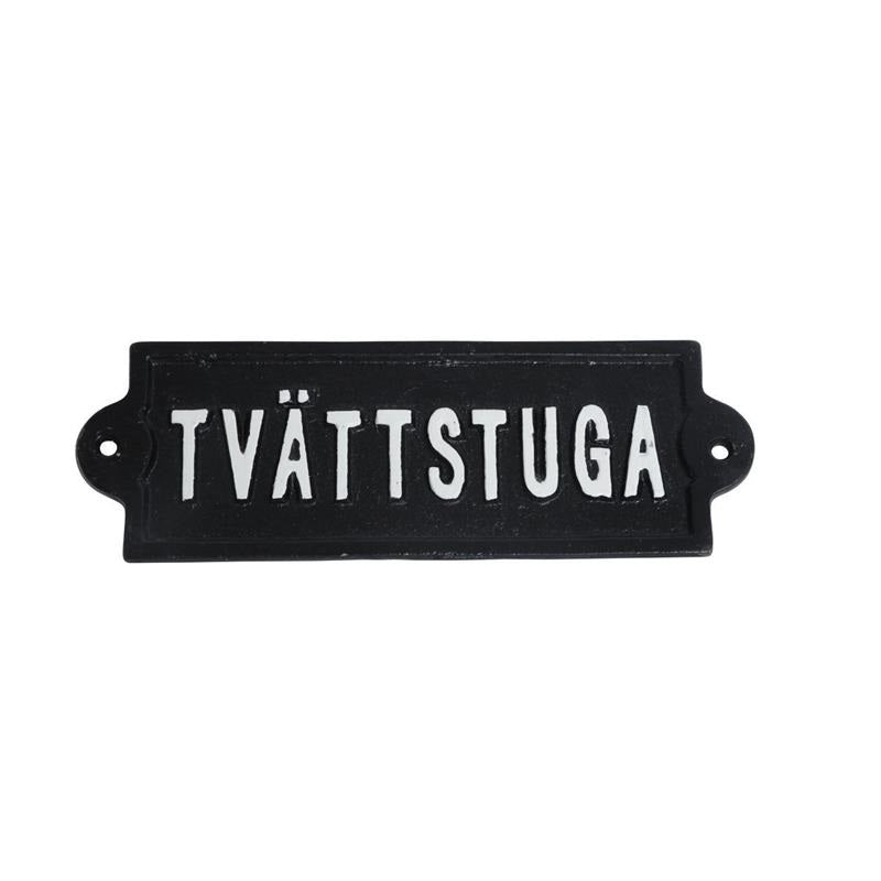 Skylt / Järn - Tvättstuga