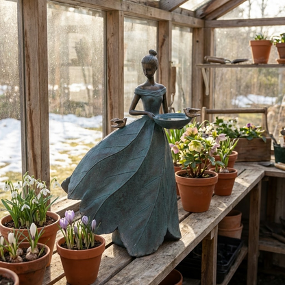 Trädgårdsdam med fågelbad 60 CM - Grön