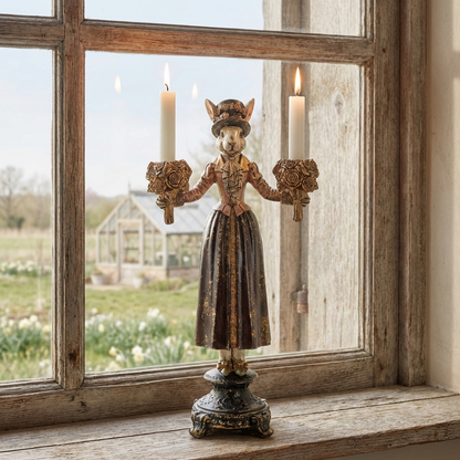 Ljusstake Fru Kanin Antik Rosa 43 cm