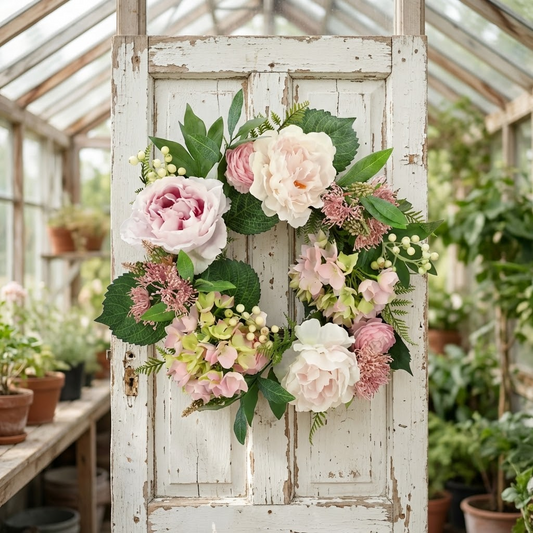 Stor Krans Pion och Hortensia 50 cm