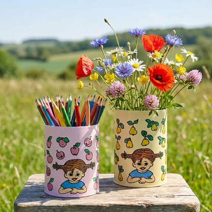 Plåtburk Pippi Långstrump - Set med 2 st Rosa/Gul