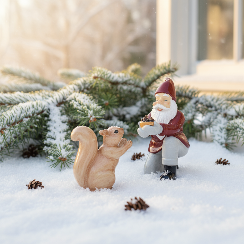 Tomte matar ekorre  13 cm / 8 cm