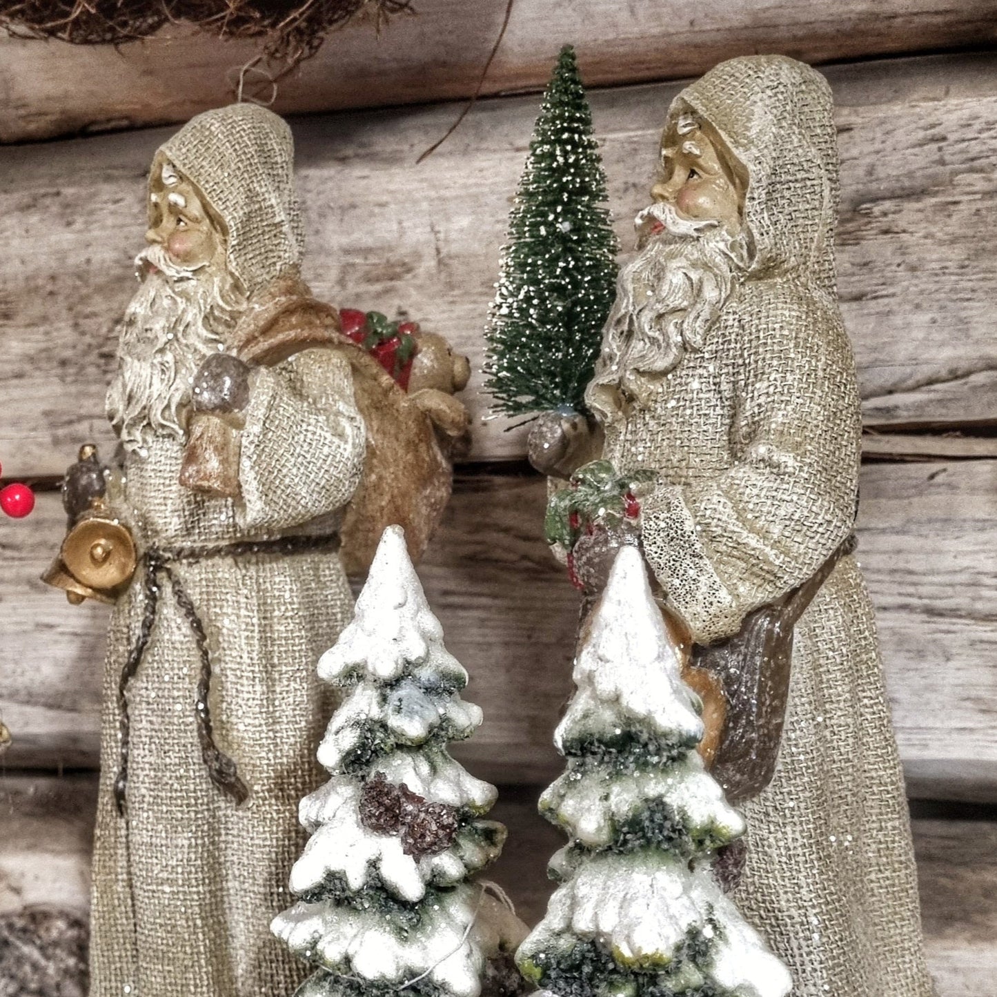 Stor tomte Jute Glitter Mix 2pack