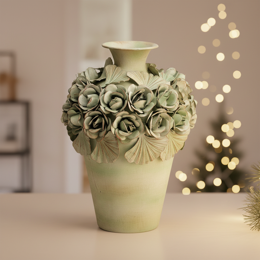 Stor Vas Ofelia Floral Green 30 CM