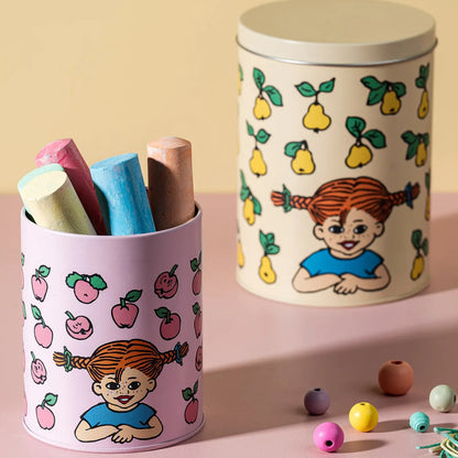 Plåtburk Pippi Långstrump - Set med 2 st Rosa/Gul
