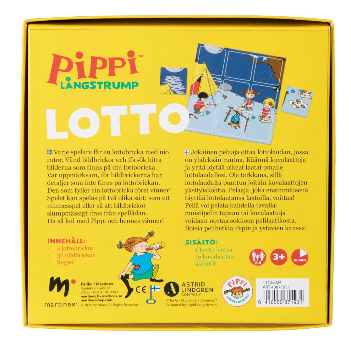 Pippi Långstrump Lotto Spel