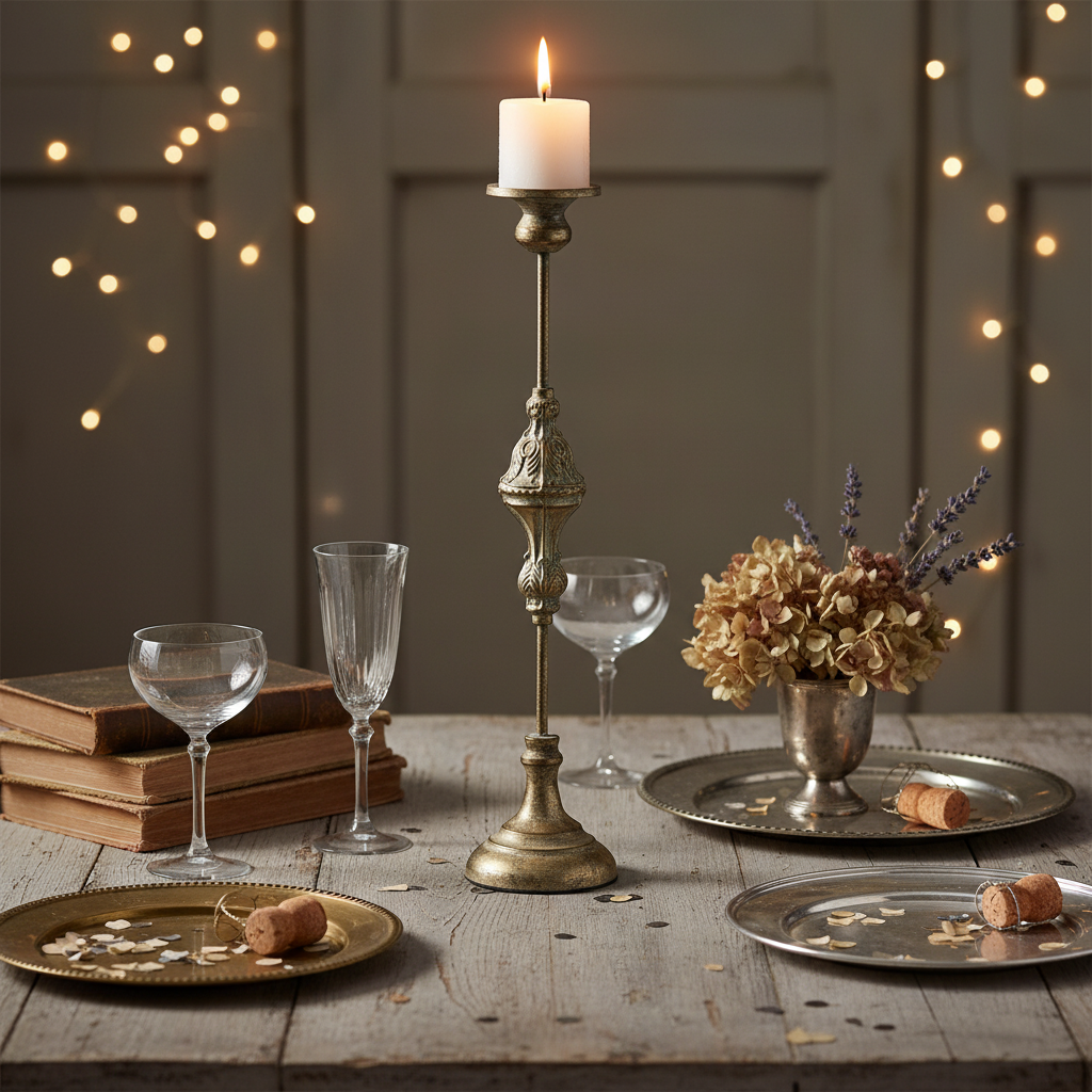 Kron / Blockljusstake Largo Guld