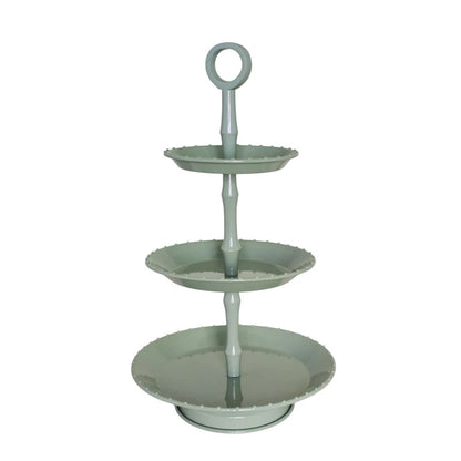 Trevåningsfat Grön / Beige