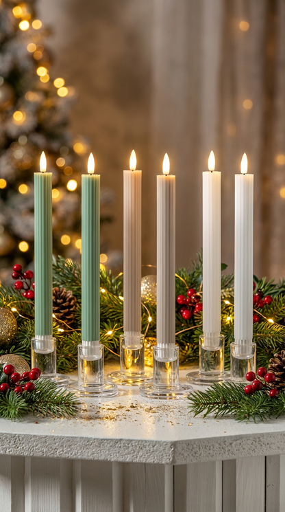 Batteriljus - LED Antikljus 2 pack Flamme Stripe 25 CM