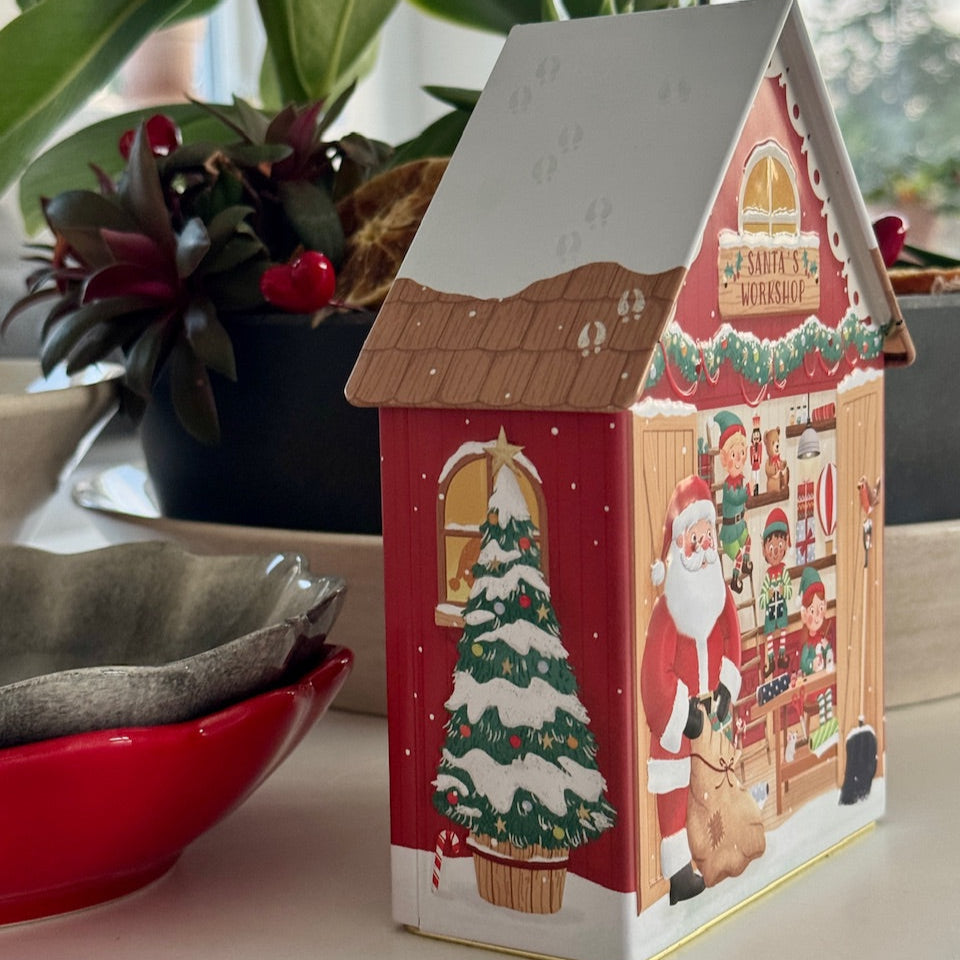 Plåtburk Speldosa Santa's Workshop