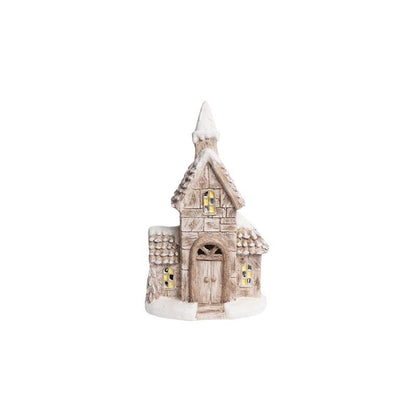Julhus med belysning - Kyrka