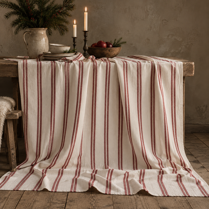 Julduk med broderad rand 140x280 cm