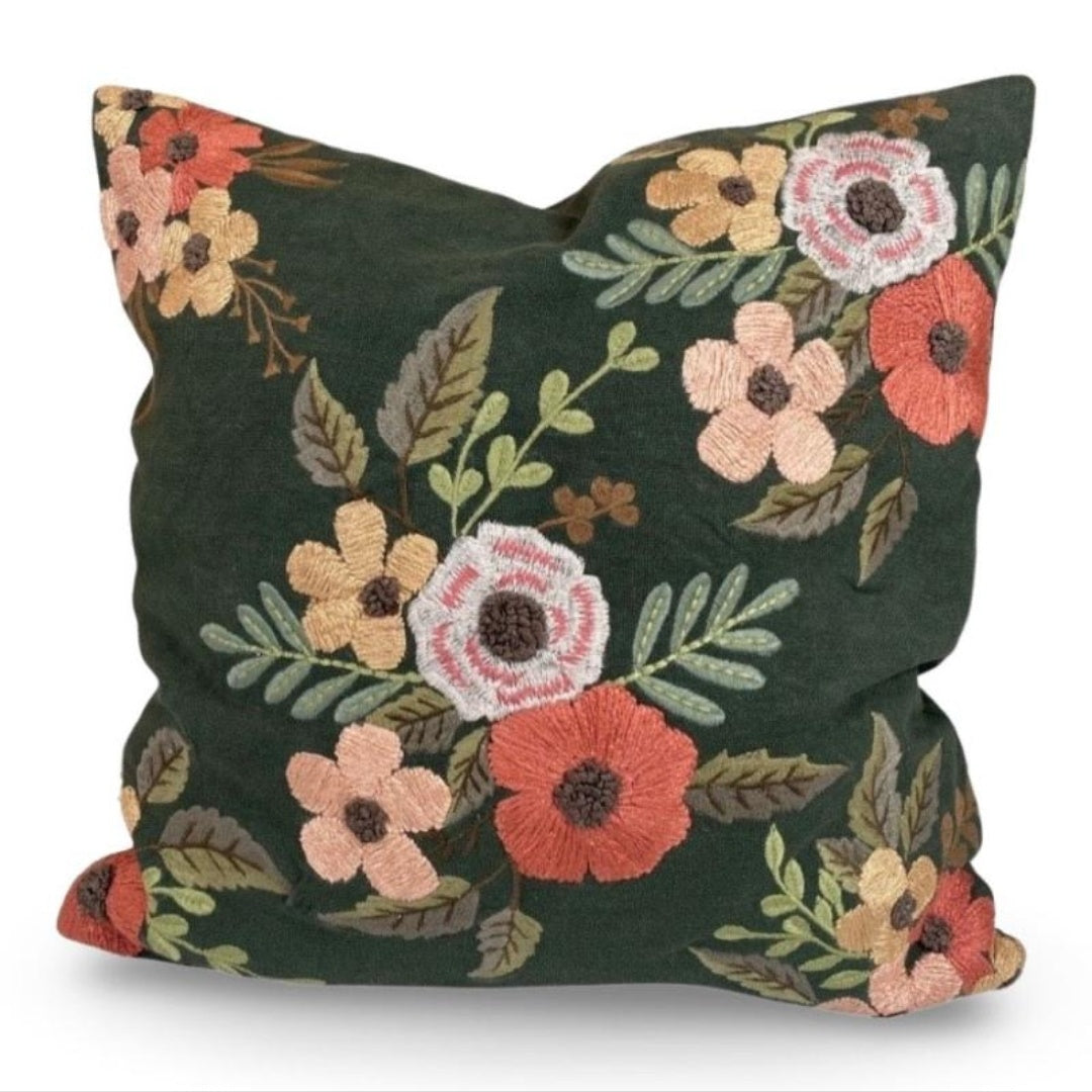 Kuddfodral Broderade blommor 45 x 45