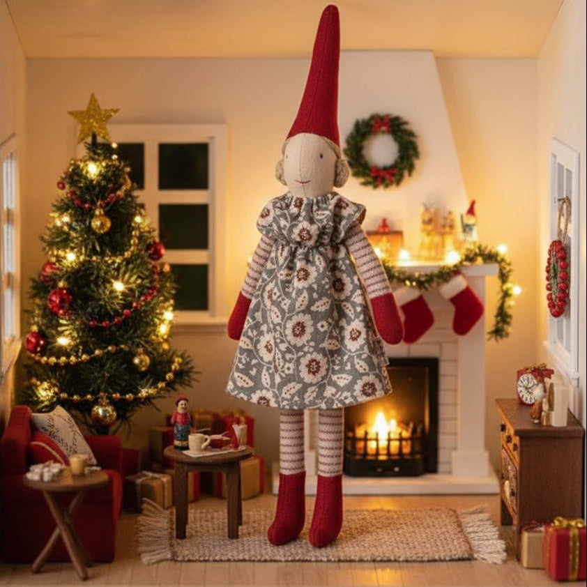 Maileg Pixy, Size 1 Girl - Winter mint dress