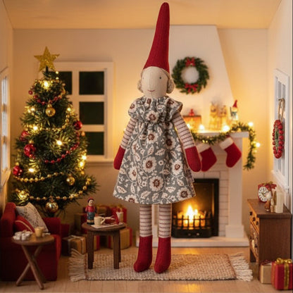 Maileg Pixy, Size 1 Girl - Winter mint dress