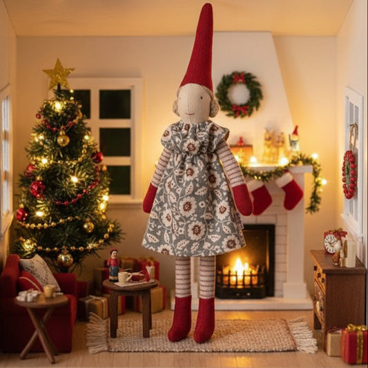 Maileg Pixy, Size 1 Girl - Winter mint dress