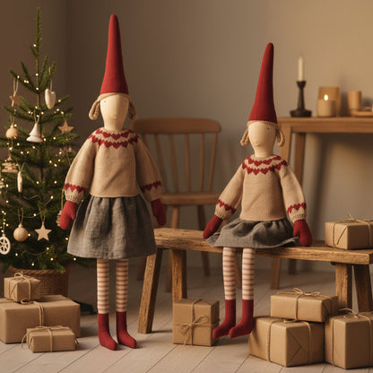 Maileg Pixy, Size 6 XL Girl - Skirt & knitted sweater