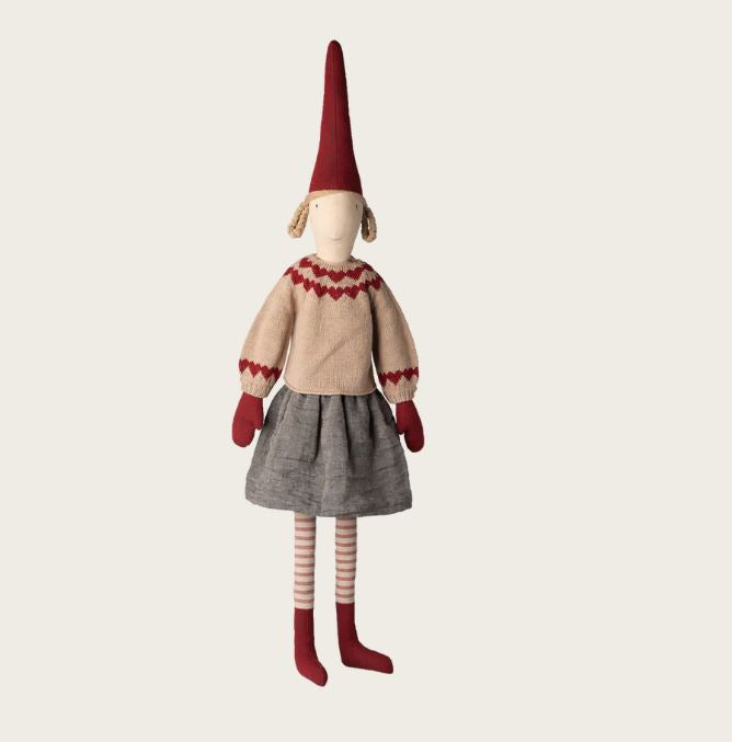 Maileg Pixy, Size 6 XL Girl - Skirt & knitted sweater