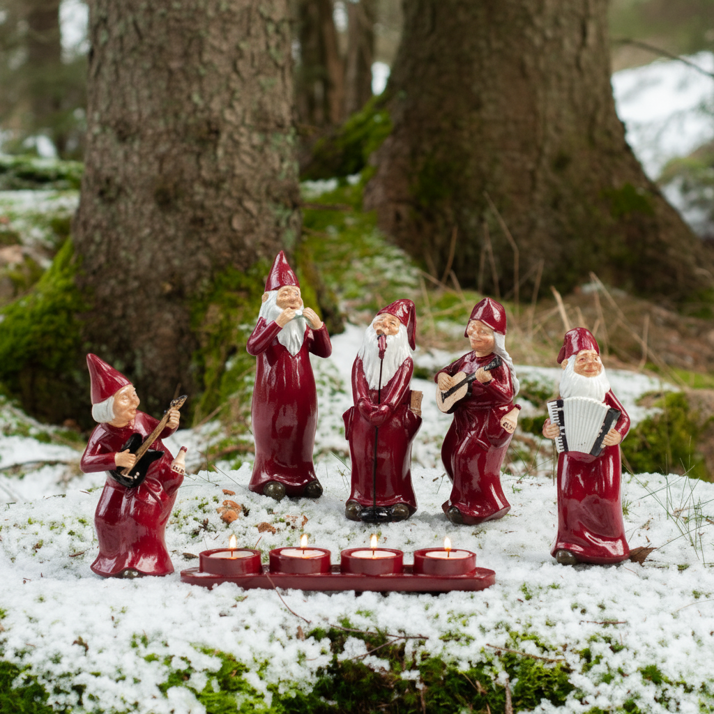 Rocktåg Röd 22 cm /m ljusbricka