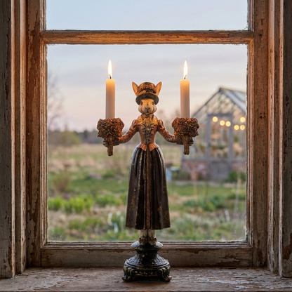 Ljusstake Fru Kanin Antik Rosa 43 cm