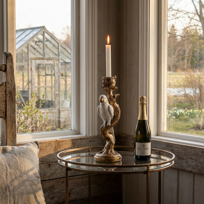 Ljusstake Fågel på Gren 26 cm