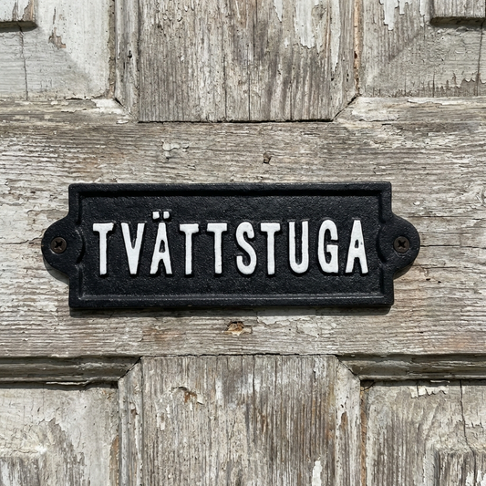 Skylt / Järn - Tvättstuga