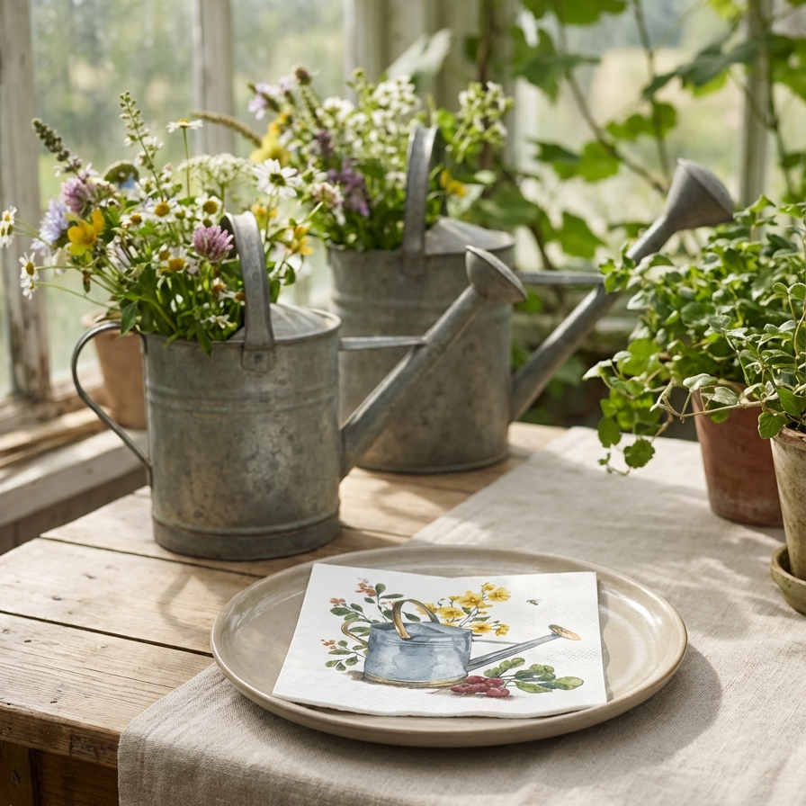 Garden Watering Can Lunch 33x33 cm