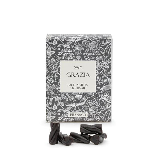 Grazia Grå - Saltlakritsskruv 100g