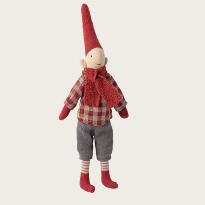 Maileg Pixy, Size 1 Boy - Red checkered shirt