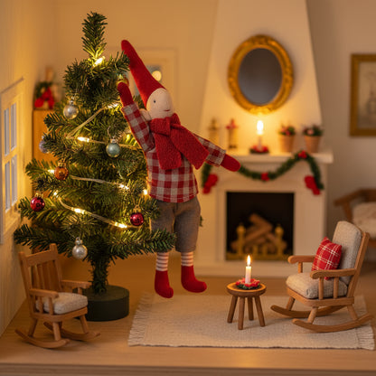 Maileg Pixy, Size 1 Boy - Red checkered shirt